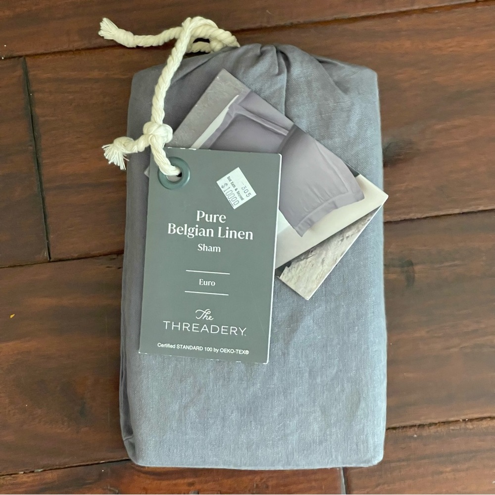 NWT The Threadery Belgian Linen Euro